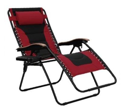 China Modern portable weightless lounge chair with cushion, sun lounger, garden chair with adjustable pillow and detachable cup holder for sale