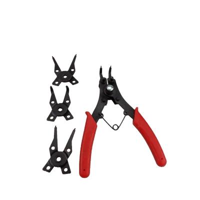 China Ordinary Multi-Function Four-in-One Ring Pliers Stop Ring Axle Snap Hole with Disassembly Tool Inside and Outside Straight Bend for sale