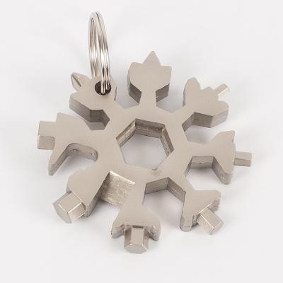 China Factory Multifunctional Snowflake Hexagonal EDC Key Zinc Alloy Sheath All Steel 19 In-One Tool Portable Universal Card for sale