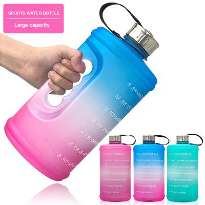 China Amazon Hot Selling Private Label Minimalist 1 Gallon Sports Motivational Water Bottle Gym Plastic Water Bottle 2.2L for sale