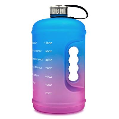 China Gradient Rainbow Food Grade PETG Large Capacity Sustainable Colorful Sports Water Bottle For Fitness for sale