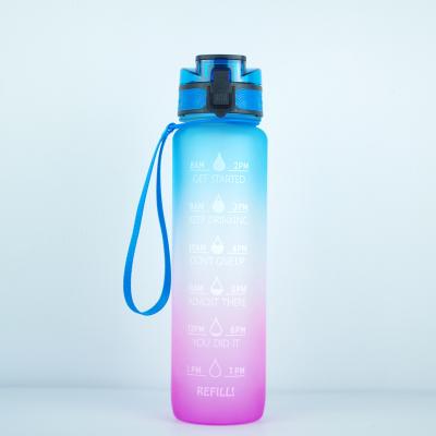 China Amazon Hot Sale Free Fitness Viable Tritan Bpa Motivational Water Bottle, Frosted Portable Sports Gallon Water Bottle With Time Marker for sale