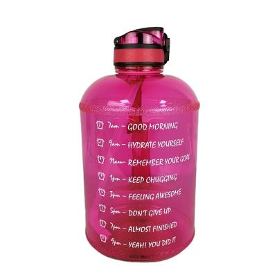 China BPA Free Sustainable Colorful With Handle For Hot Water With Sports Time Marker Motivational Water Bottle for sale