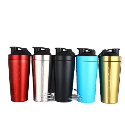 China Insulated Protein Insulated Viable Fitness Stainless Steel Sports Shaker Bottle With Mixing Ball for sale