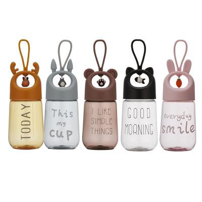 China Minimalist Customized Cute Animal Clear Plastic Water Bottles For School And Outdoor Kids Drinking Bottle for sale