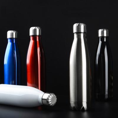 China Business Customized Vacuum Double Wall Insulated Stainless Steel Copper Cola Shape Sport Drinking Water Bottles for sale