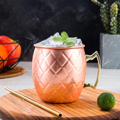 China Stainless Steel Beer Mug Wine Cup Rose Gold /Copper Color Moscow Mule Non-Slip Non-Slip Mug for sale