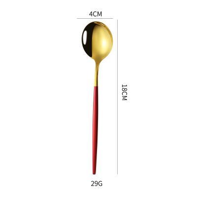 China Viable Medium Long Handle Round Spoon For Dessert Tea Appetizer Stainless Steel Cocktail Stirring Spoons for sale