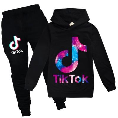 China HIGH STREET TikTok Autumn New Boy's Sports Suit Baby Sweater Set Girls' Casual Wear Suits Sale Boys And Girls Hoodie Warm Pants for sale