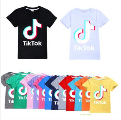 China 2022 New Breathable Kids Girls tiktok Unisex 3d Tok 100% Cotton Custom White Loose Colorful Boys Printing T-shirt Kids tiktok T-shirt for sale