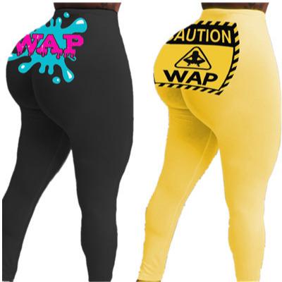 China hot sale Anti-wrinkle leggings fashion seamless printed candy plus size pants stacked leggings wap leggings for women for sale