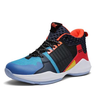 China 2021 Fashion Custom Breathable Rubber Couple\Comfort\Durable\Breathable OEM Brand Shoes High Top Sport Basketball Shoes For Women Men for sale