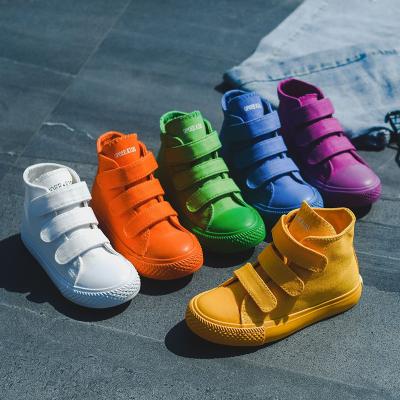 China Anti-odor Children's Comfortable Cute Shoes Strap Color Fashion Children's Casual Shoes Pure Cut Sneakers Low Top for sale