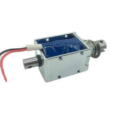 China DC 12V 24V 10mm Other Stroke Large Force Open Frame Pull Push Air Solenoid For Lock Unlocking Systems for sale