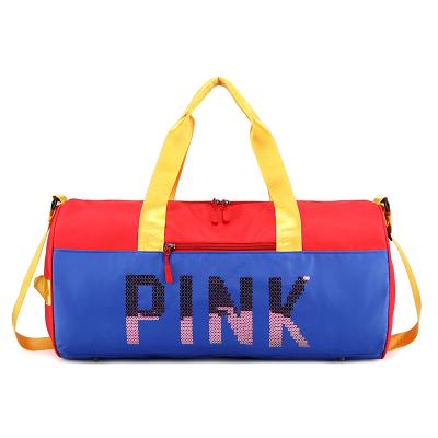 China Fashion Contrasting Color Sequins Single-Shoulder Messenger Travel Bag Short-Distance Large Storage Bag for sale