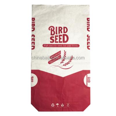 China Animal Feed Used Glossy 2ply 3ply Kraft Paper Bag For Animal Feed Horse Feed Bags Kraft Paper Packaging for sale