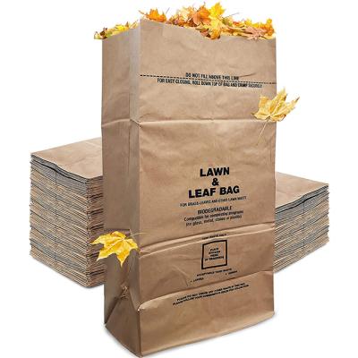 China Heavy Duty Biodegradable Manufacturers Kraft Paper Bag Flat - Mouth Type Garbage Bag For Garden Paper Garbage Bag for sale