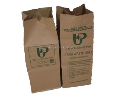 China 30 Gallon Garden Lawn Leaf Leaf Waste Packaging Recycled Biodegradable Paper Bag Materials Free Sample for sale