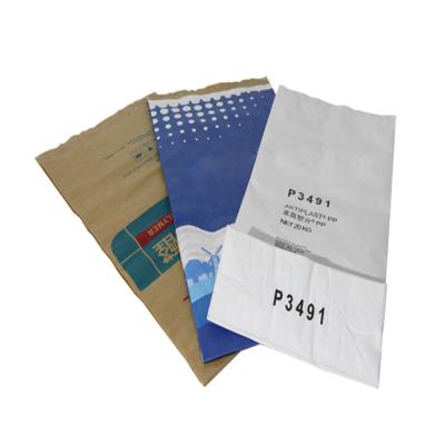 China Factory Customized Recycled China Multiwall Kraft Paper Materials Packaging Bags 25kg Kraft Paper Sack Bags for sale