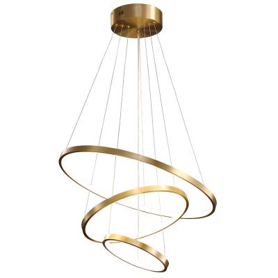 China Fashion Pendant Light New Living Room Dining Room LED Office Long Ring Contemporary Nordic Modern Home Chandelier for sale