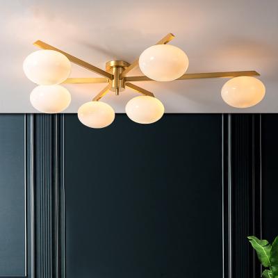 China Simple Modern Nordic Style Living Room Lamp Balls Ceiling Glass Bedroom Living Room Ceiling Light for sale