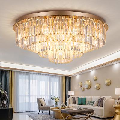 China Modern Luxury LED Ceiling Lamp Dining Room Bedroom Pendant Lamp Living Room Round Crystal Chandelier for sale