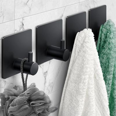 China Sustainable Factory Wholesale Multifunctional Self-Adhesive Stainless Steel Single Hook Robe Coat Hook for Bathroom for sale