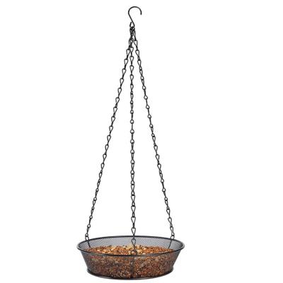 China Bird Feeder Automatic Hanging Tray Platform Bird Feeder Hanging Tray Metal Hanging Bird Feeder for sale