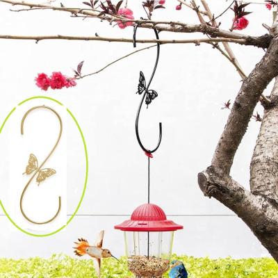 China Minimalist Metal Flower Pot S Hook Hummingbird Feeders Fits Stand Hange Hook, Wind Chimes, Outdoor Lanterns Butterfly S Hook for sale