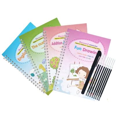 China Dropship 4pcs Practice Book Eco-Friendly Reusable Paper Writing Kids Magic Practice Notebooks for sale