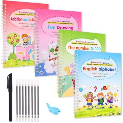 China Eco-friendly Paper Reusable Book Sets Children Kids Print Hand Writing Books Customized Calligraphy Tracing Magic Practice Notebooks for sale