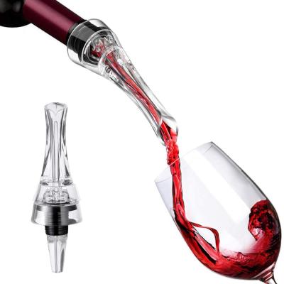 China Good Premium Aerating Portable Aerator and Red Wine Pourer Built-in Aerator Crystal Glass Pourer Decanter Spout Wine Decanter Set for sale