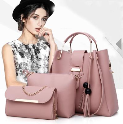 China High Quality Casual Fashion PU Leather Splice Contrast Color Lady Hand Bag Large Bag For Women Bag Set for sale