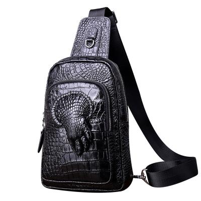 China 2021 Casual Male Fashion Crocodile Paw Crossbody Bag Designer Pussy Packs Messenger Bag Pocket Purses For Men for sale