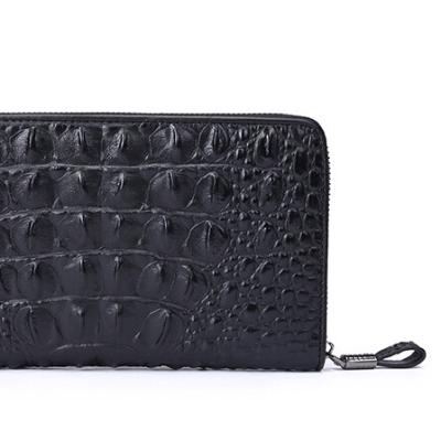 China Factory Stylish Luxurious Wallets RFID Crocodile Leather Men Wallet Zipper Wallet Fashion Crocodile Purse for sale