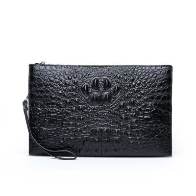 China Alligator pattern anti-theft men's business clutch bag handbag wrist good quality genuine leather bag for sale