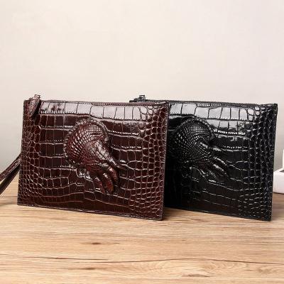 China Custom Made Men Crocodile High End Business Leisure Style Shorts RFID Luxury Fashion Leather Wallet for sale