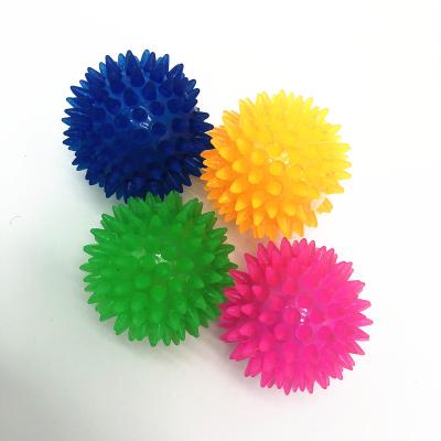 China Wholesale Price Dog Toys Rubber Squeak Dog Ball Toys Tpr Squeak Spike Ball Pet Toys for sale