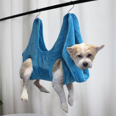 China Hot Selling Product Pet Grooming Tool Hammock Helper Harness Dogs Cats Restraint Bag for sale