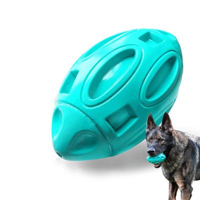 China Hot Selling Dog Clean Teeth Squeaky Rubber Olive Balls Indestructible Interactive Chew Dog Toys for sale