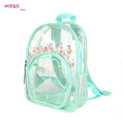 China Custom Wholesale Plastic Students Branded Waterproof Backpack Kids Transparent Clear PVC Backpack Children School Bag for sale