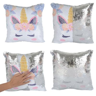 China Custom Funny Folded Sequin Pillow Covers Magic Reversible Cushion Cover Home Decorative Mermaid Pillow Cases Tile Covers for sale