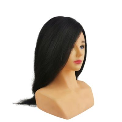 China Pure Body Wave 100% Hair, Barber Trained Head Body Beauty Doll Head With Holding 16 Inch Model Head for sale