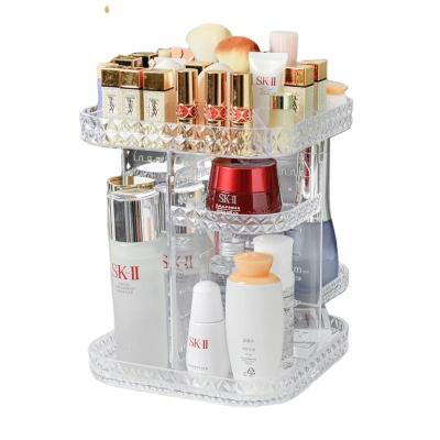 China Viable Luxury Clear Acrylic Rotating Cosmetic Box Jewelry Lipstick Skin Care Products Accessories Makeup Box Organizer Storage Box for sale