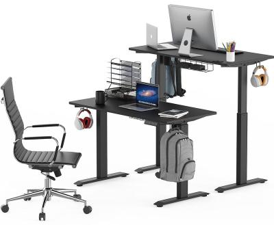 China Anti-collision adjustable computer desk (height) adjustable modern dual motor height desk motorized 3 segment metal for sale