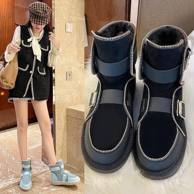 China 2021 winter fashion flat women's boots plus cotton warm and comfortable casual luxury boots fashion fashionable ladies barefoot boots for sale