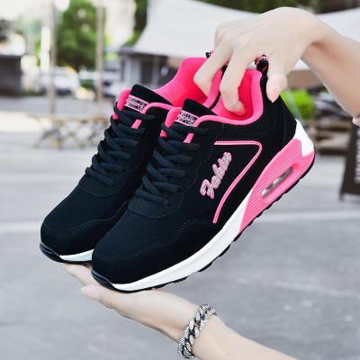 China Cushioning Air Cushion Sneakers for Women's Luxury Fashion Sports Casual Shoes Comfortable Leather Women's Autumn Running Shoes for sale