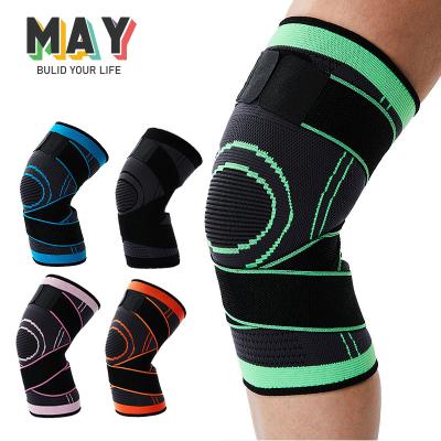 China Performance Support Free Sample Nylon&Spandex Knee Brace With Straps High Elastic Compression Knee Sleeve For Men And Women Knee Support for sale