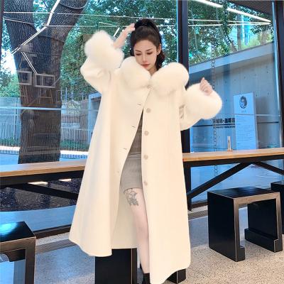 China Reversible Overcoat Women's Cashmere Overcoat Faux Fur Wool Blanket for sale