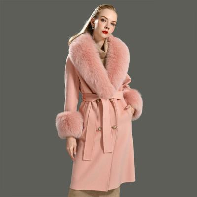 China Autumn And Winter Woolen Coat Women Street Wear Long Reversible Faux Fur Pile for sale